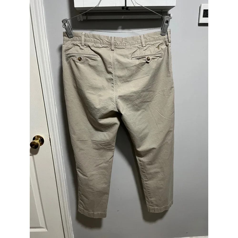 Polo Ralph Lauren Mens 36x30 Stretch Straight Fit Chino Pants Khaki Preppy